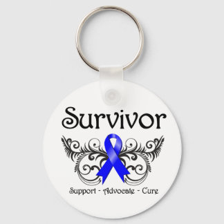 Llavero Sobreviviente de cáncer de colon Deco floral