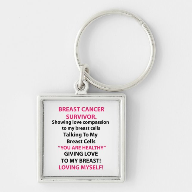 Llavero Sobreviviente de cáncer de mama (Frente)