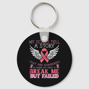 Llavero Sobreviviente de cáncer de mama Mi cicatriz cuenta