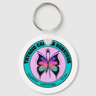 Llavero Sobreviviente de cáncer tiroideo mariposa