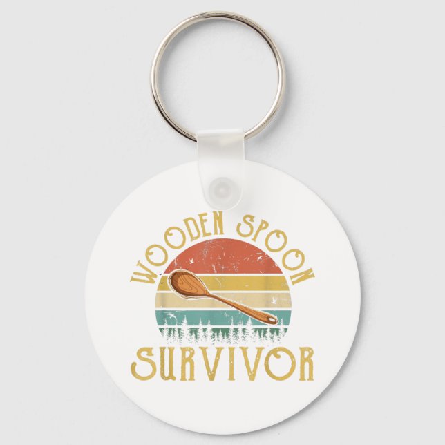 Llavero Sobreviviente de Cuchara de Madera Graciosa Humor  (Anverso)