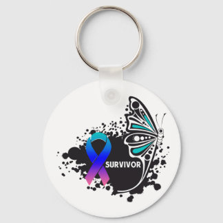Llavero Sobreviviente Resumen Mariposa Cáncer tiroideo