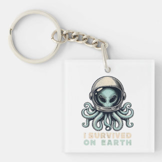 Llavero Sobrevivió en la Tierra: Astronauta Alien Pulpo