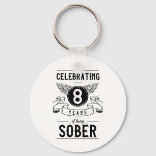 Llavero Sobriedad Regalo Aniversario de Recuperación 8 año
