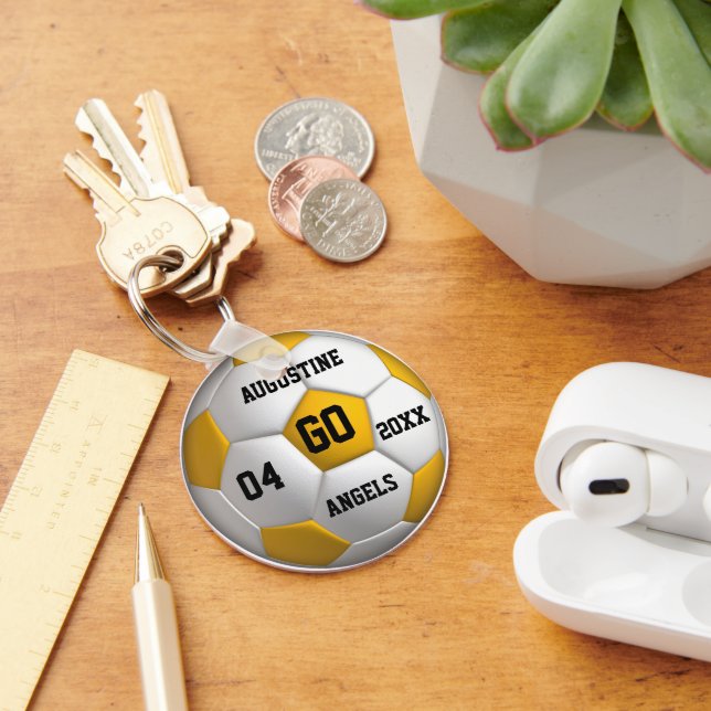Llavero Soccer Ball Keychain amarillo y blanco (Escritorio )
