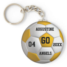 Soccer Ball Keychain amarillo y blanco