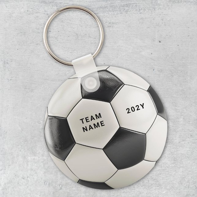 Llavero Soccer Ball Keychain | Personalized Team Name Year (Soccer ball design, perfect for football fans, team celebrations, birthdays & sports-themed parties!)