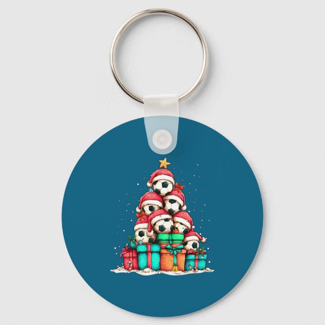 Llavero Soccer Ball Player Le Christmas Tree Xmas Long Sle (Anverso)