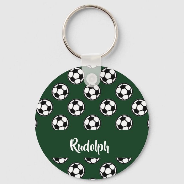 Llavero Soccer balls green pattern (Anverso)