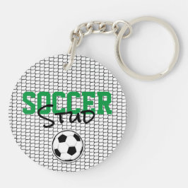 Llavero SOCCER STUD Ball Net Deportes Black White Green Fu