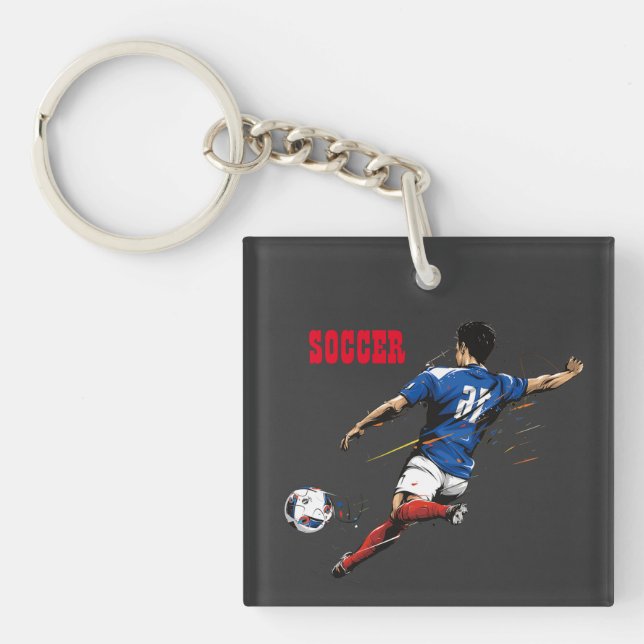 Llavero Soccer Team Player Acrylic Keychain (Frente)