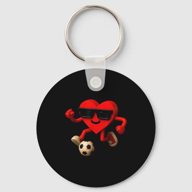 Llavero Soccer Valentines Day Cute Funny Heart Boys Girls  (Anverso)