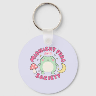 Llavero Sociedad de Rana Kawaii de Medianoche con Hongo Pa