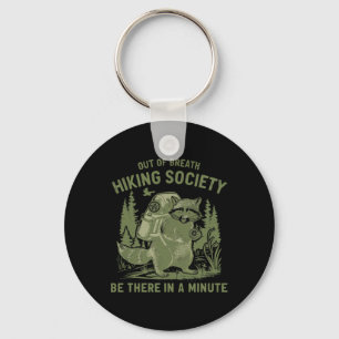 Llavero Sociedad De Senderismo De Raccoon Divertidos Hombr