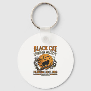 Llavero Sociedad Humanitaria del Gato Negro Halloween Luna