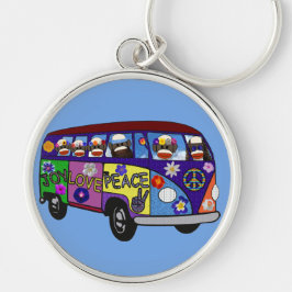 Llavero Sock Monkey Peace Bus Keychain
