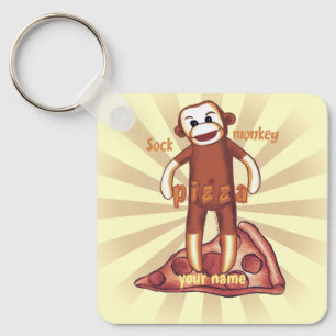 Llavero Sock Monkey Pizza