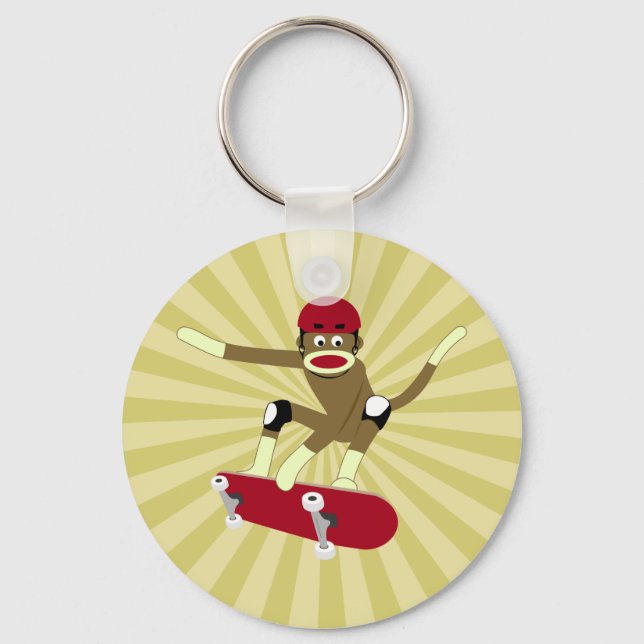 Llavero Sock Monkey Skateboarder (Anverso)