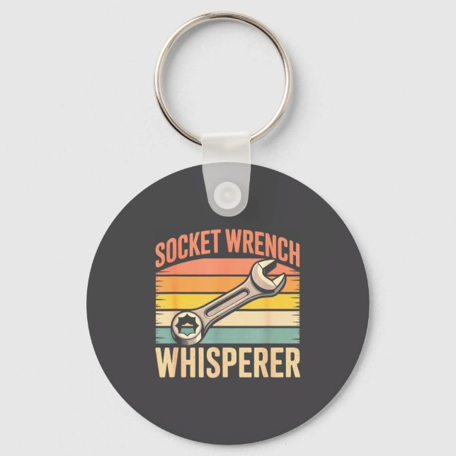 Llavero Socket Wrench Whisperer Retro Mechanic Crew Auto T (Anverso)