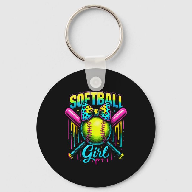 Llavero Softball Girl Drip Funny Softball Player  (Anverso)