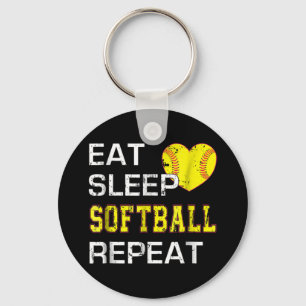 Llavero Softbol Comer Sleep Sofball Repetir
