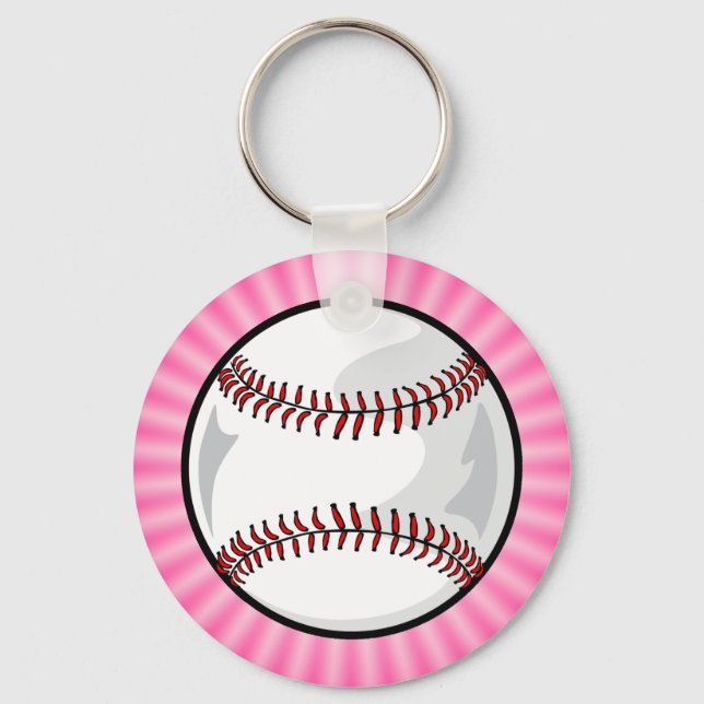 Llavero Softbol rosa (Anverso)