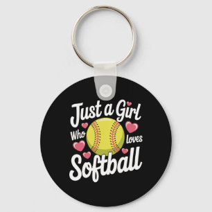 Llavero Softbol Solo Una Chica Que Ama El Softbol
