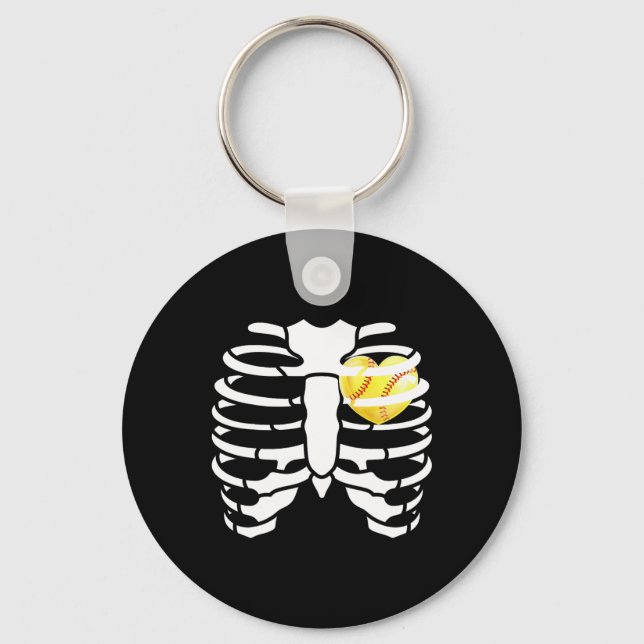 Llavero Softll Heart Inside Ribs Skeleton Halloween Costum (Anverso)