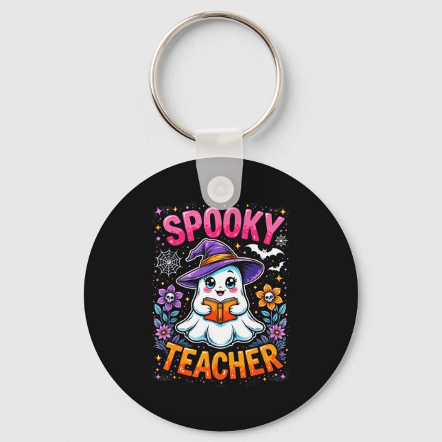 Llavero Soky Teacher Cute Ghost Reading Book Funny Hallo  (Anverso)
