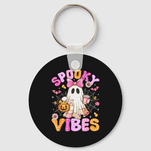 Llavero Soky Vibes Ghost Retro Groovy Halloween Women Girl (Anverso)