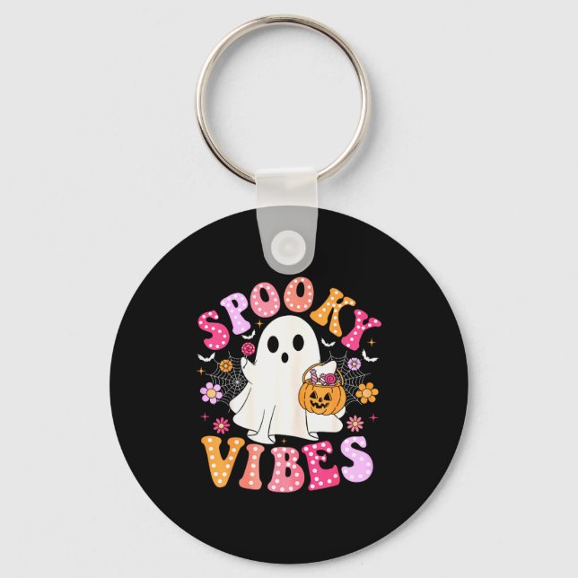 Llavero Soky Vibes Ghost Retro Groovy Halloween Women Girl (Anverso)