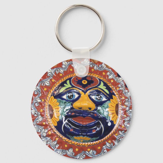 Llavero Sol estilo Talavera mexicano (Anverso)
