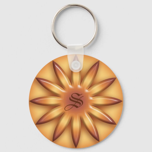 Llavero Sol étnico. Textura de gradiente geométrico. (Anverso)