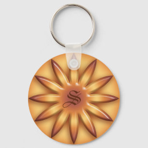 Llavero Sol étnico. Textura geométrica de la pendiente