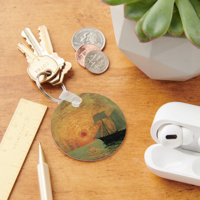 Llavero Sol rojo de Maxime Maufra, impresionismo vintage (Escritorio )