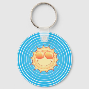 Llavero Sol sonriente del cielo azul
