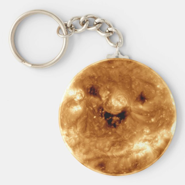 Llavero Sol sonriente del Observatorio Solar de la NASA (Frente)