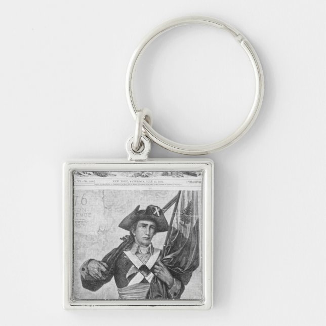 Llavero Soldado continental que sostiene una bandera del (Frente)