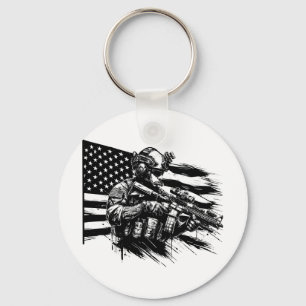 Llavero Soldado militar norteamericano bandera de Estados 