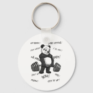 Llavero Sólida Panda Deadlift Shirt Man Bodybuilder Bear P