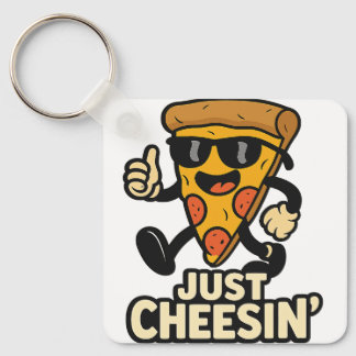 Llavero Sólo Cheesin' Funny Pizza Keychain - Un regalo muy