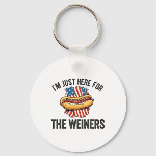 Llavero Solo estoy aquí para los Weiners Funny 4 de julio