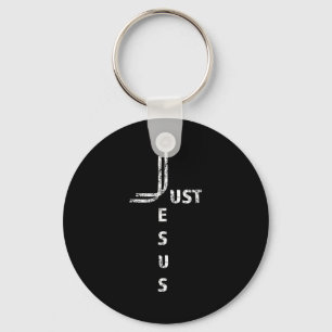 Llavero Solo Jesús Diseño Mínimo de Cruz en la Parte Poste
