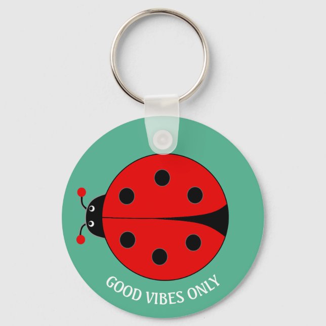 Llavero Sólo Lady Bug de Good Vibes sobre Green (Anverso)