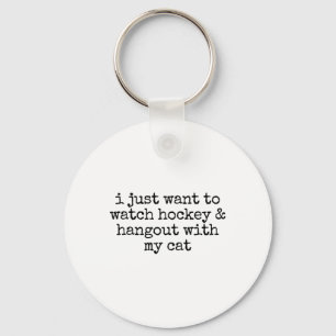 Llavero Solo quiero ver hockey y pasar el rato con mi gato