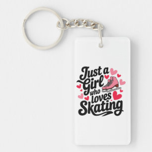 Llavero Sólo un Chica al que le encanta patinar