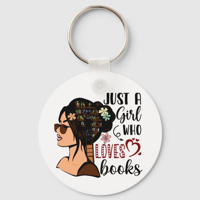 Llavero SÓLO UN CHICA, Libros De Flores De Amante Leyendo (Anverso)
