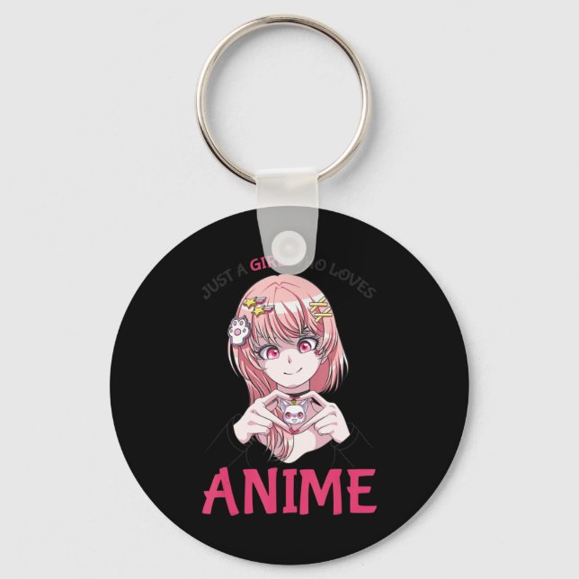 Llavero Solo Un Chica Que Ama A Anime Merch Cosas De Adole (Anverso)