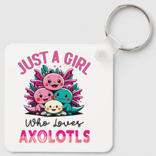 Llavero sólo un chica que ama a Axolotls