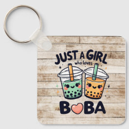 Llavero "Solo un Chica que ama a Boba" Keychain personaliz